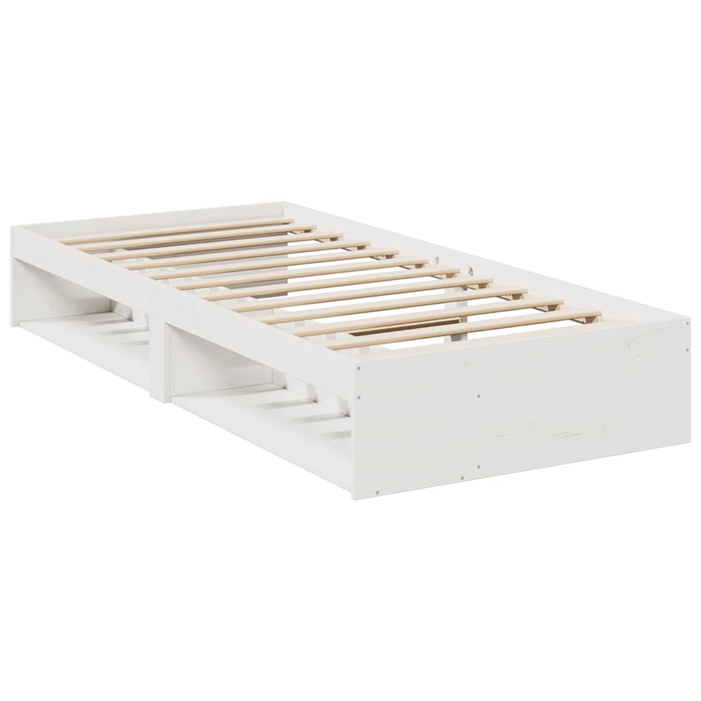 Daybed without mattress white 75x190 cm solid pine wood