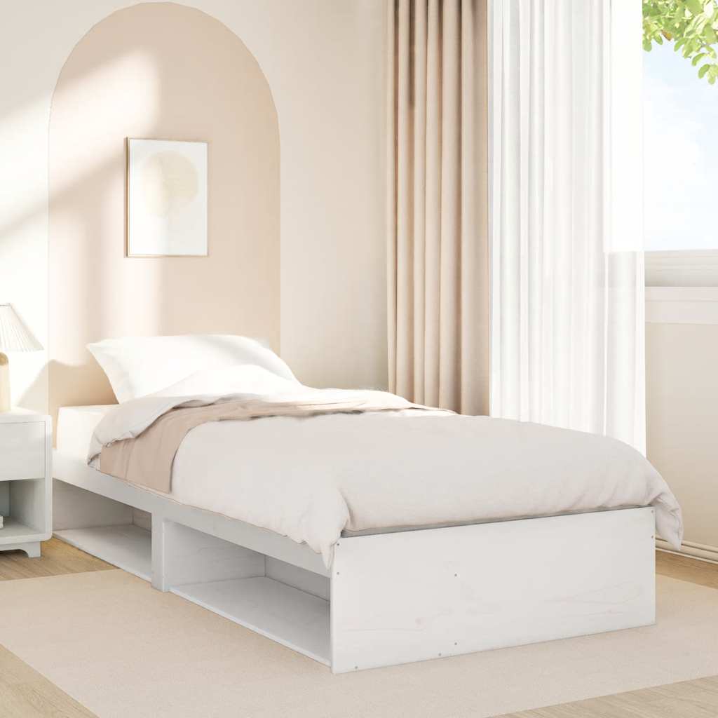 Daybed without mattress white 75x190 cm solid pine wood