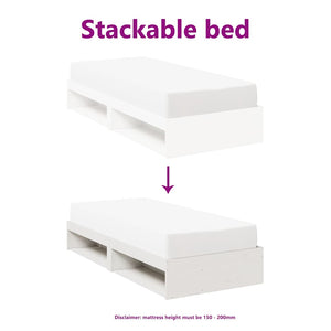 Daybed without mattress white 75x190 cm solid pine wood