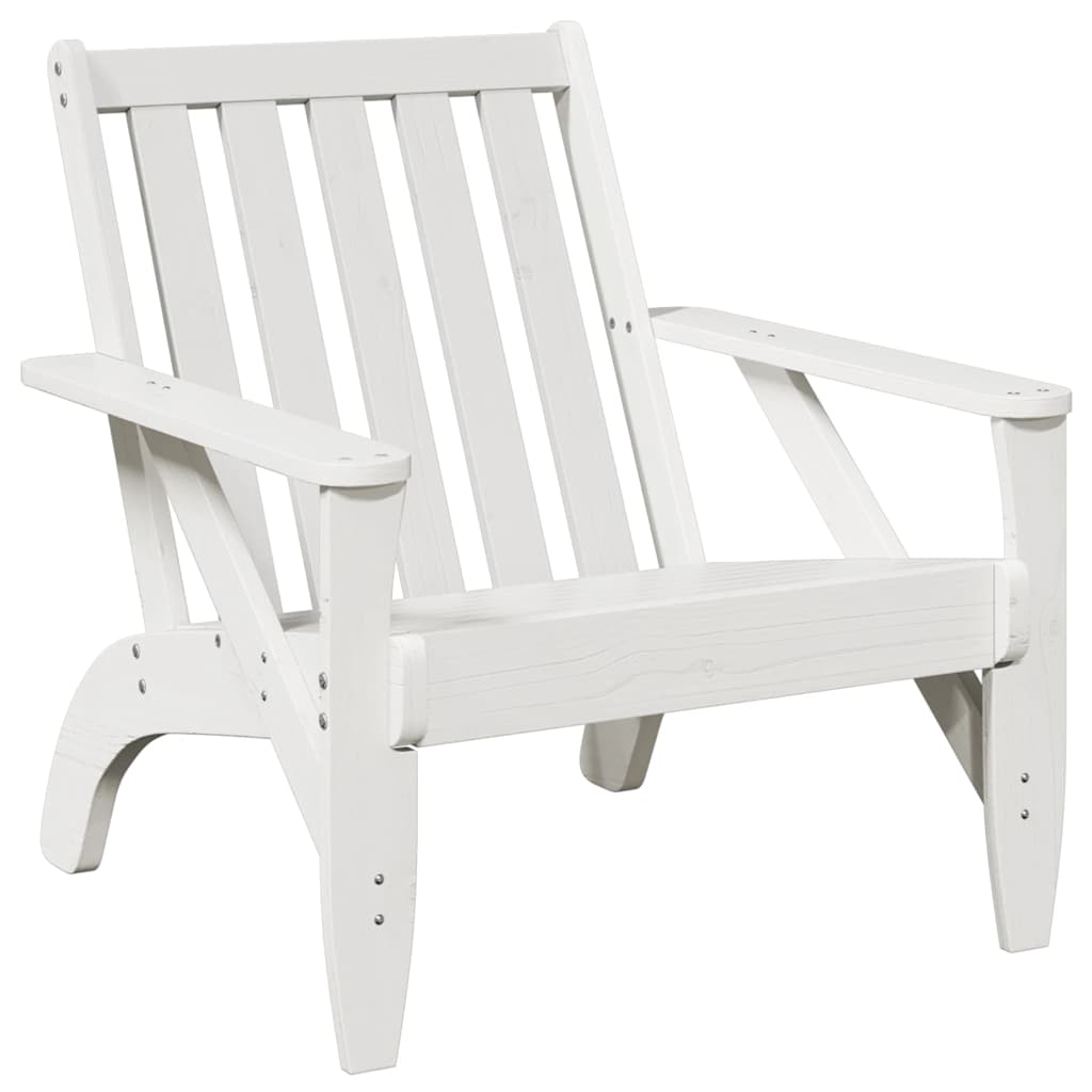 Adirondack garden chair white 75x77x77 cm solid pine wood