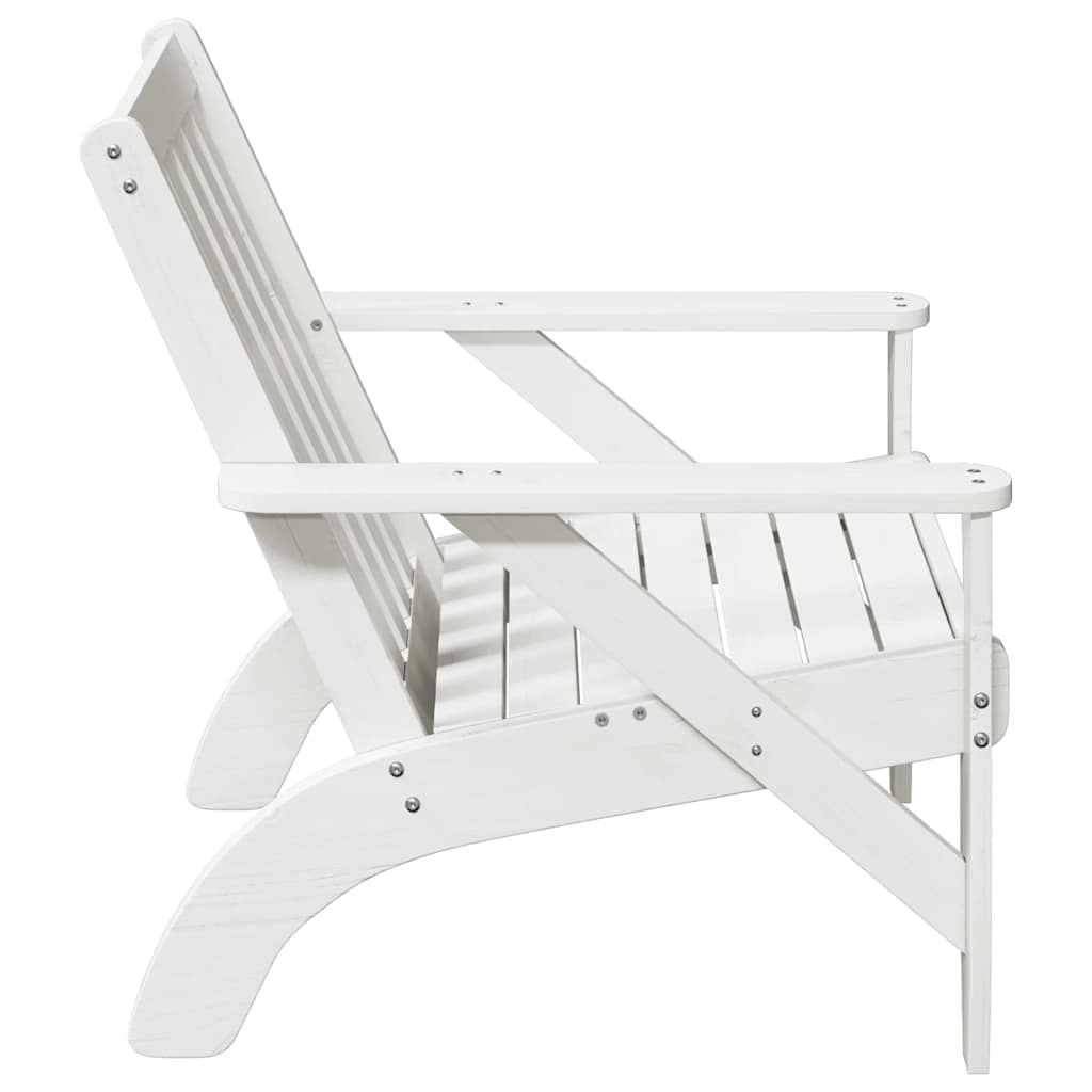 Adirondack garden chair white 75x77x77 cm solid pine wood