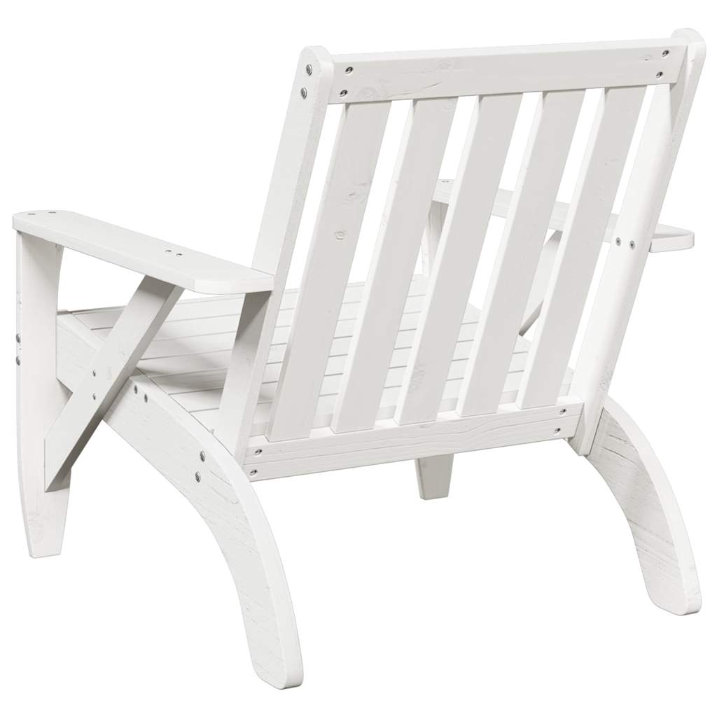 Adirondack garden chair white 75x77x77 cm solid pine wood