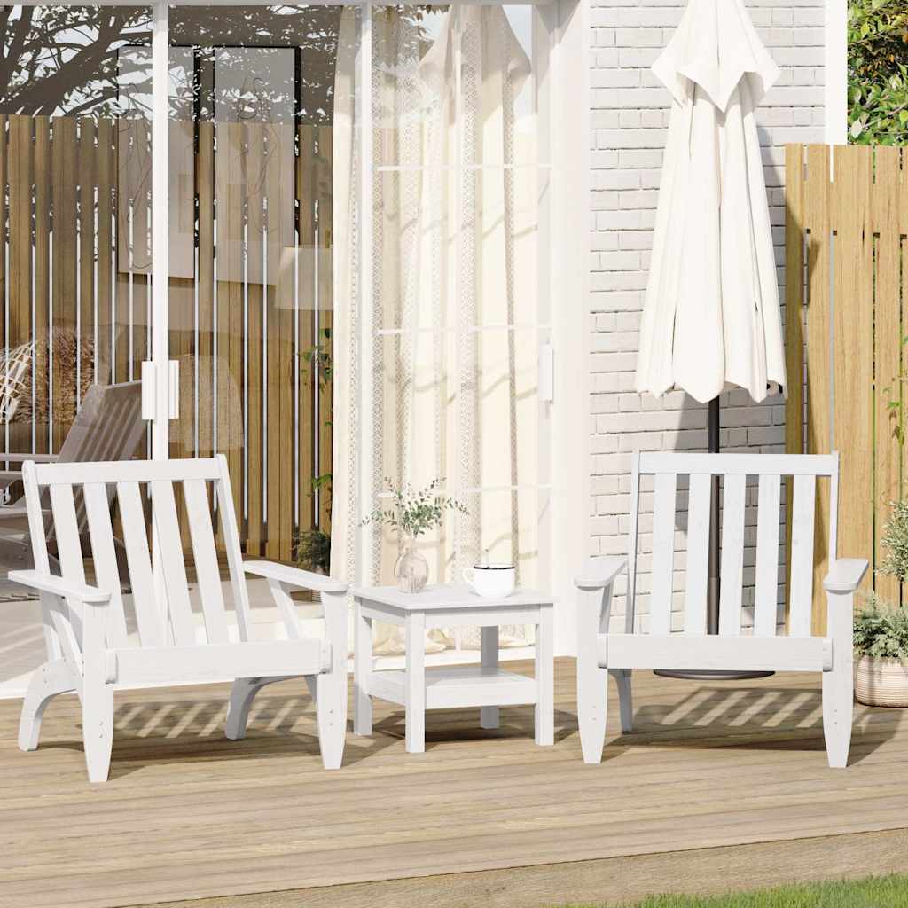 Adirondack garden chairs 2 pcs white 75x77x77 cm solid pine wood
