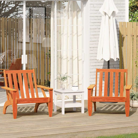 Adirondack garden chairs 2 pcs wax brown 75x77x77 cm solid pine wood