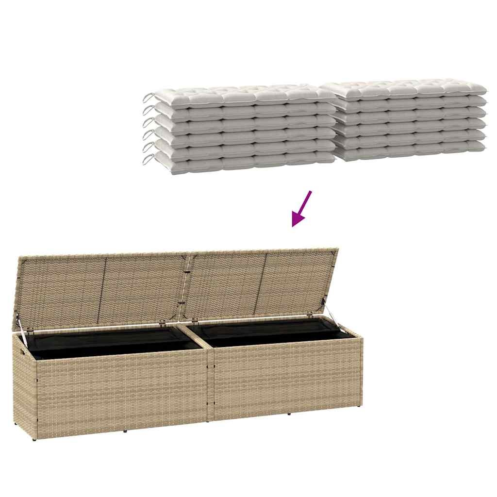 Cushion case beige 220x50x58 cm poly rattan