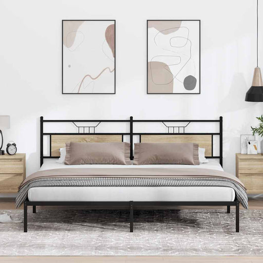 Bed frame without mattress sonoma oak 200x200 cm engineered wood