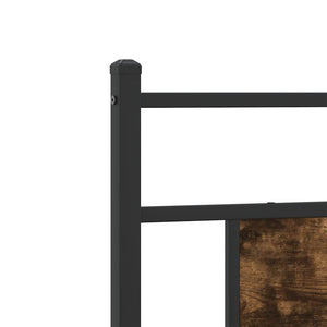 Bed frame without mattress smoked oak 100x190 cm engineered wood