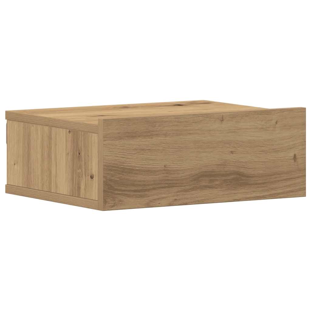 Flytende nattbord 2 stk artisan eik 40x32x15 cm konstruert tre