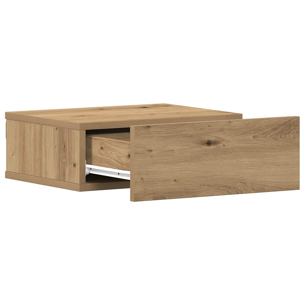 Flytende nattbord 2 stk artisan eik 40x32x15 cm konstruert tre
