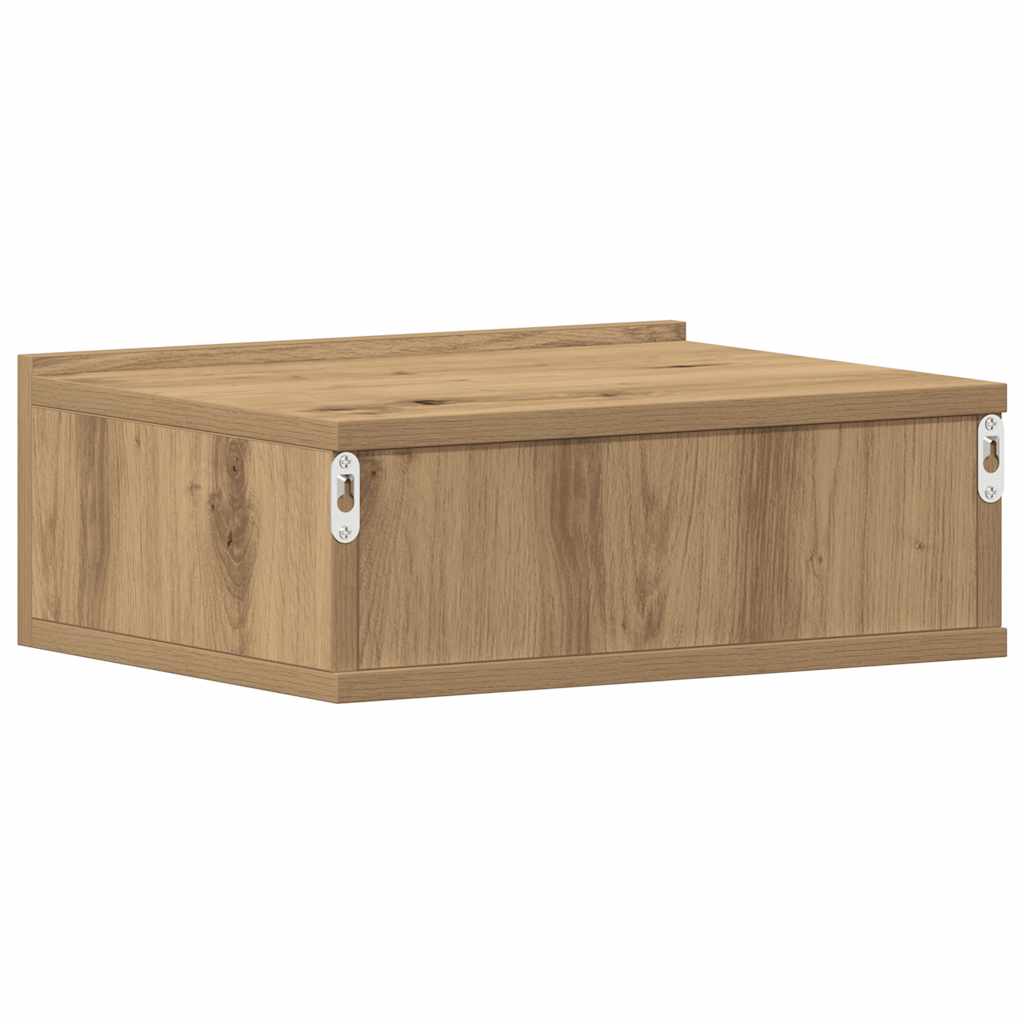 Flytende nattbord 2 stk artisan eik 40x32x15 cm konstruert tre