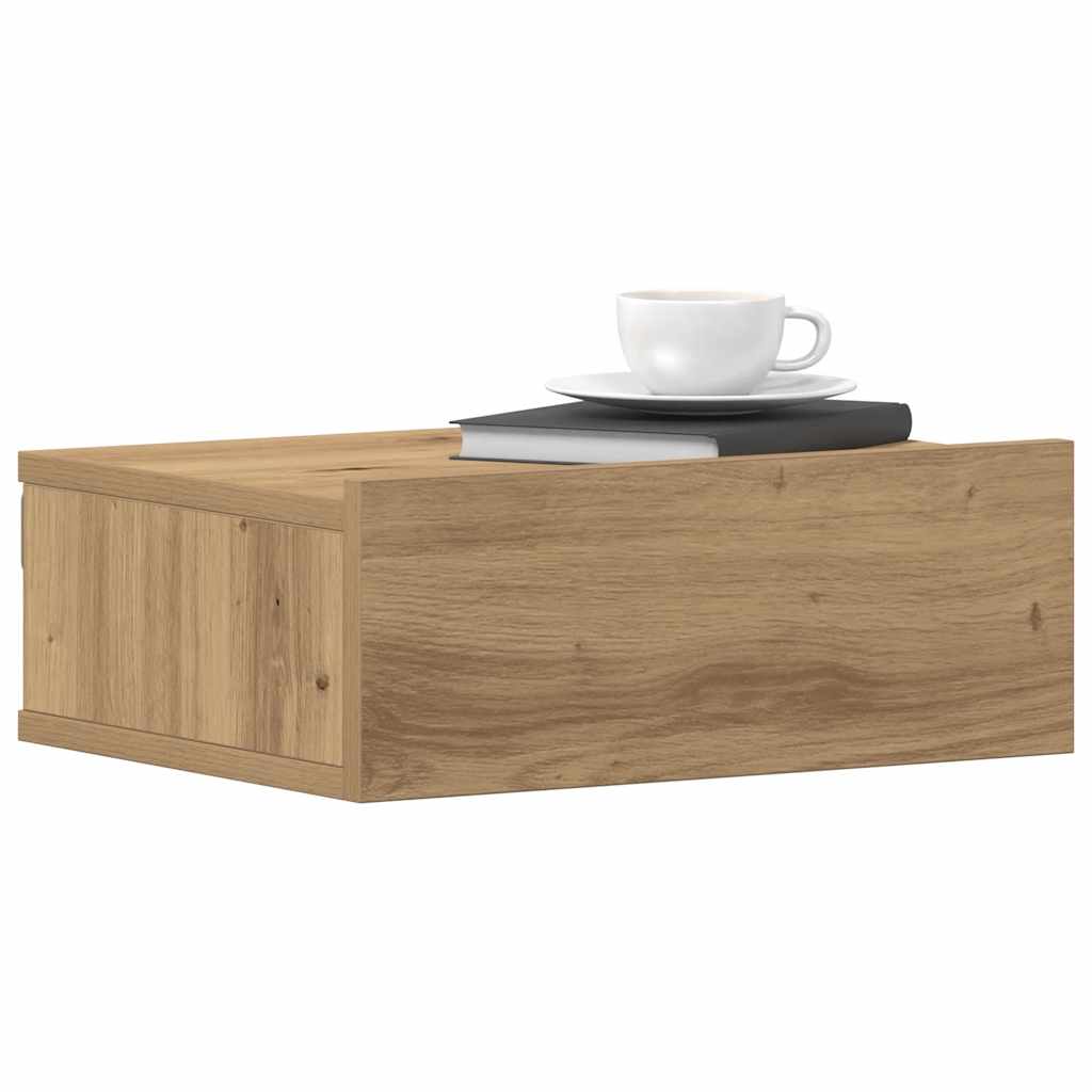 Flytende nattbord 2 stk artisan eik 40x32x15 cm konstruert tre