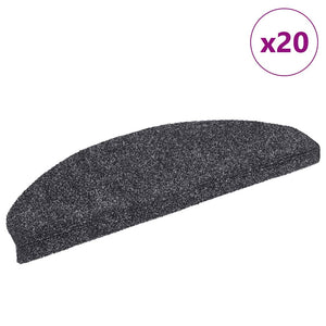 Self-adhesive stair mats 20 pcs dark grey 65x21x4 cm