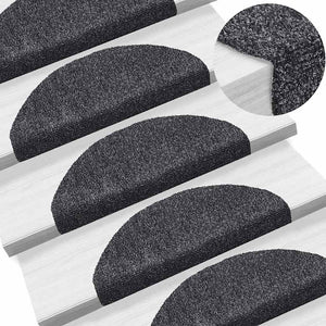 Self-adhesive stair mats 20 pcs dark grey 65x21x4 cm