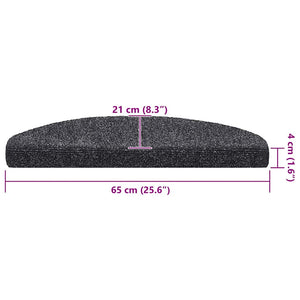 Self-adhesive stair mats 20 pcs dark grey 65x21x4 cm