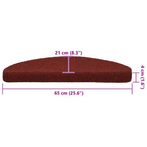 Self-adhesive stair mats 20 pcs red 65x21x4 cm
