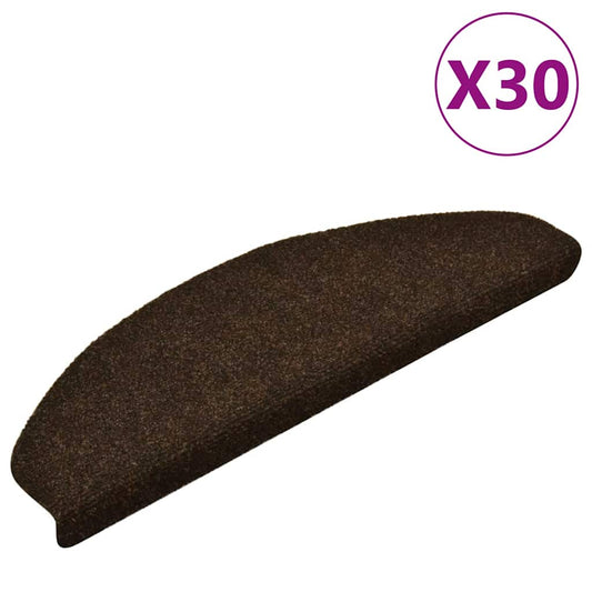 Selvklebende trappematter 30 stk 65x21x4 cm brun