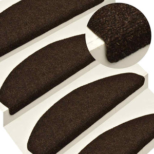 Selvklebende trappematter 30 stk 65x21x4 cm brun