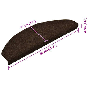 Selvklebende trappematter 30 stk 65x21x4 cm brun