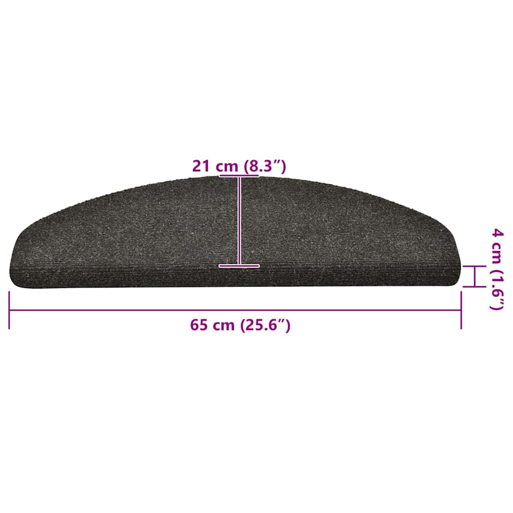 Self-adhesive stair mats 30 pcs anthracite 65x21x4 cm