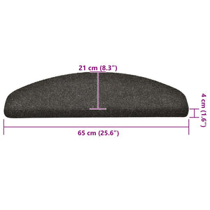 Self-adhesive stair mats 30 pcs anthracite 65x21x4 cm