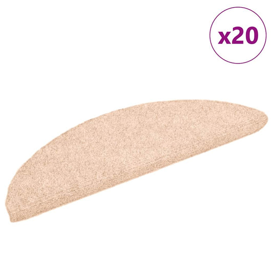 Self-adhesive stair mats 20 pcs cream white 56x17x3 cm