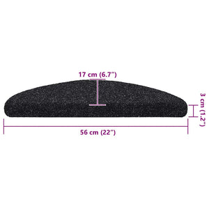 Self-adhesive stair mats 20 pcs black 56x17x3 cm