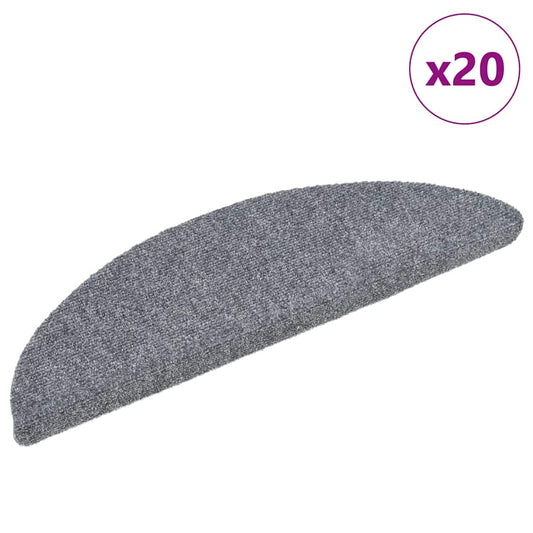 Self-adhesive stair mats 20 pcs light grey 56x17x3 cm