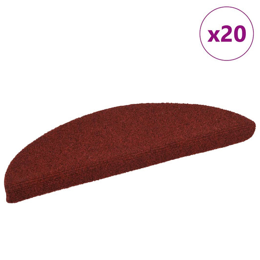 Self-adhesive stair mats 20 pcs red 56x17x3 cm