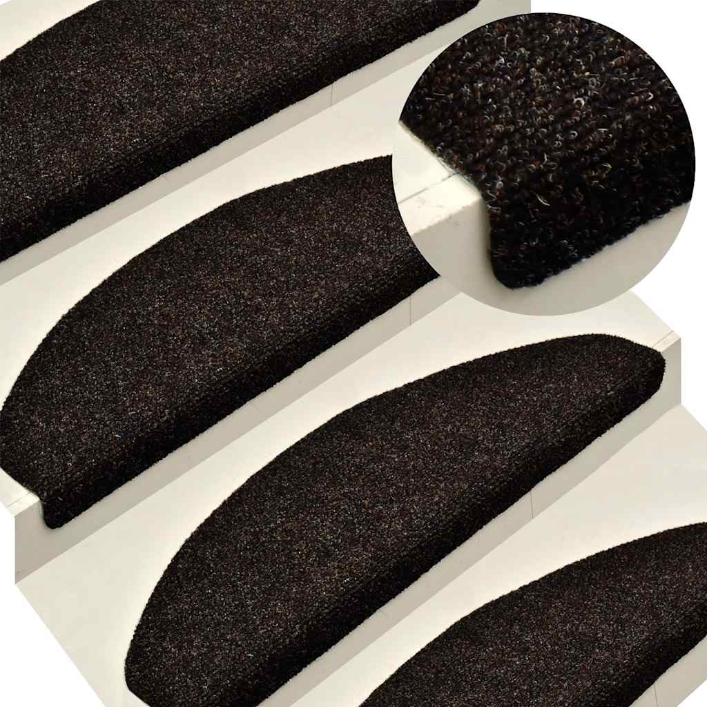 Self-adhesive stair mats 20 pcs brown 56x17x3 cm