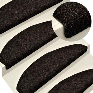 Self-adhesive stair mats 20 pcs brown 56x17x3 cm