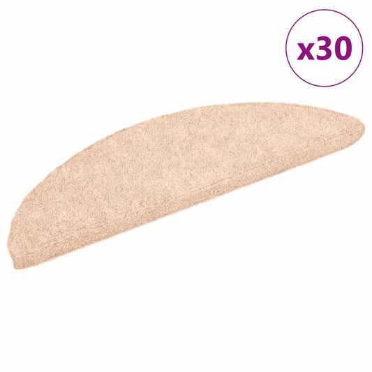 Self-adhesive stair mats 30 pcs cream white 56x17x3 cm