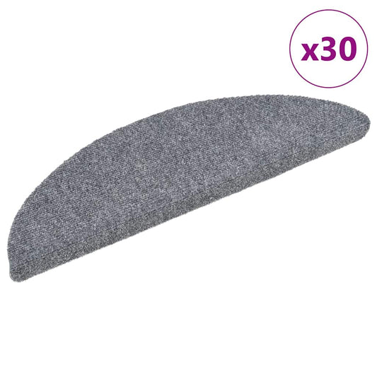 Self-adhesive stair mats 30 pieces light gray 56x17x3 cm