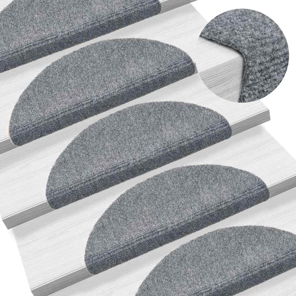 Self-adhesive stair mats 30 pieces light gray 56x17x3 cm