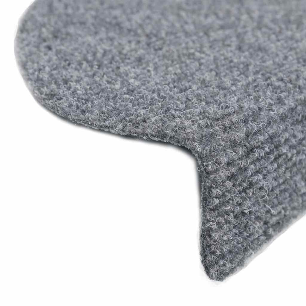 Self-adhesive stair mats 30 pieces light gray 56x17x3 cm