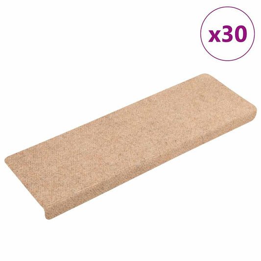 Self-adhesive stair mats 30 pcs cream white 65x21x4 cm