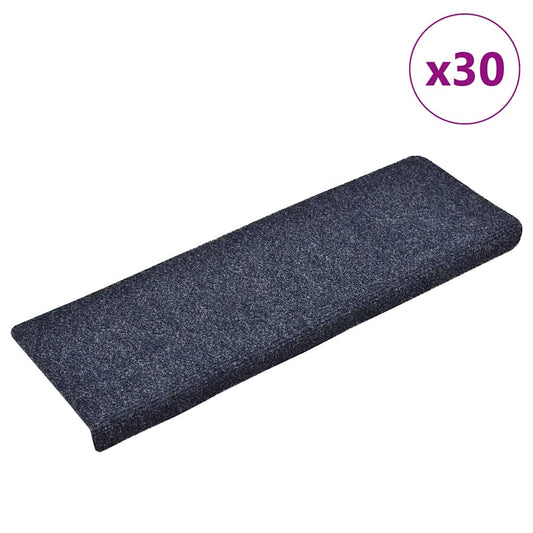 Self-adhesive stair mats 30 pcs blue 65x21x4 cm