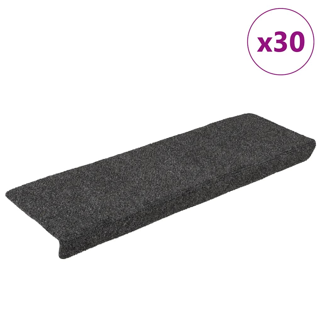 Self-adhesive stair mats 30 pcs anthracite 65x21x4 cm