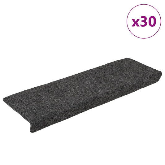 Self-adhesive stair mats 30 pcs anthracite 65x21x4 cm