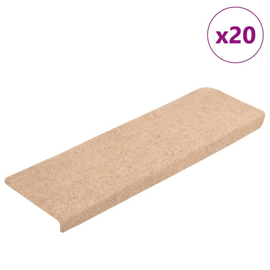 Self-adhesive stair mats 20 pcs cream white 65x21x4 cm