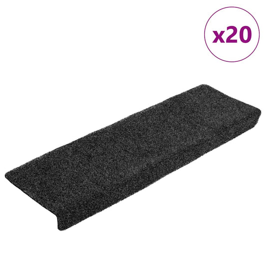 Self-adhesive stair mats 20 pcs gray 65x21x4 cm