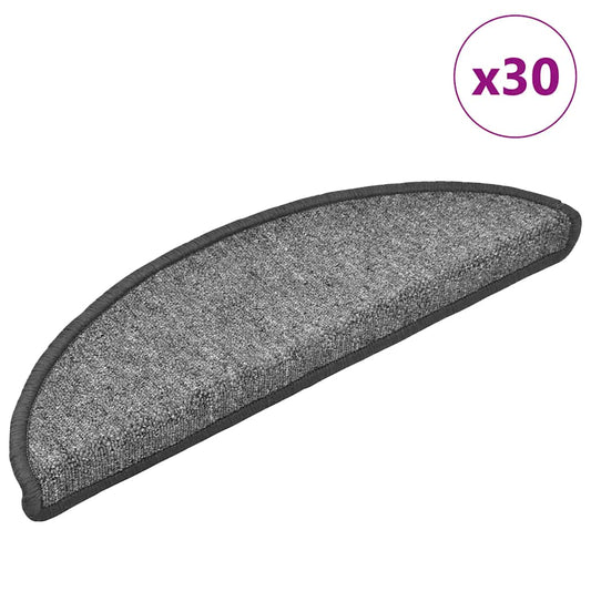 Stair mats 30 pcs dark gray 56x17x3 cm