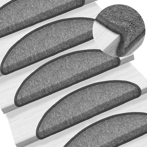 Stair mats 30 pcs dark gray 56x17x3 cm