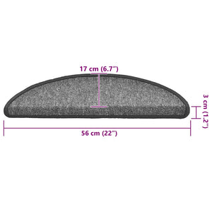 Stair mats 30 pcs dark gray 56x17x3 cm