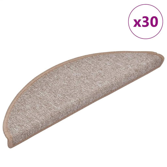 Stair mats 30 pcs light brown 56x17x3 cm