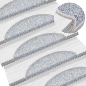 Stair mats 30 pcs light gray 56x17x3 cm
