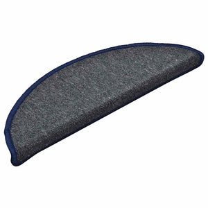 Stair mats 30 pcs dark gray and blue 56x17x3 cm