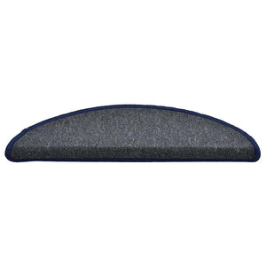 Stair mats 30 pcs dark gray and blue 56x17x3 cm