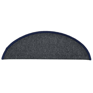Stair mats 30 pcs dark gray and blue 56x17x3 cm