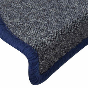 Stair mats 30 pcs dark gray and blue 56x17x3 cm