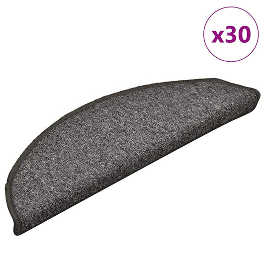 Stair mats 30 pcs dark gray 56x17x3 cm